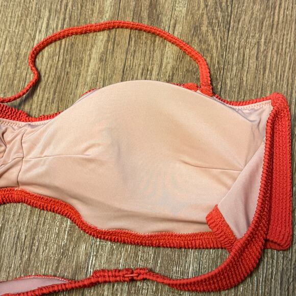 J. Crew Orange Scrunchie Sweetheart Bikini Top Size 2X - Picture 6 of 8